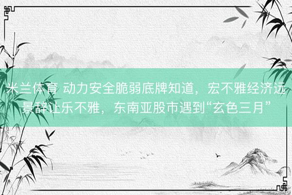 米兰体育 动力安全脆弱底牌知道，宏不雅经济远景辞让乐不雅，东南亚股市遇到“玄色三月”