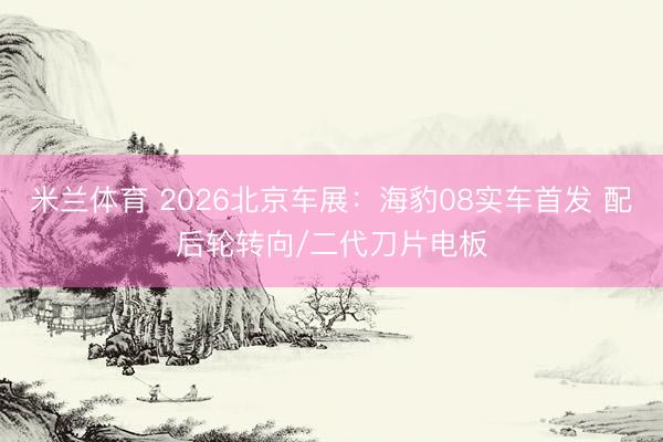 米兰体育 2026北京车展：海豹08实车首发 配后轮转向/二代刀片电板